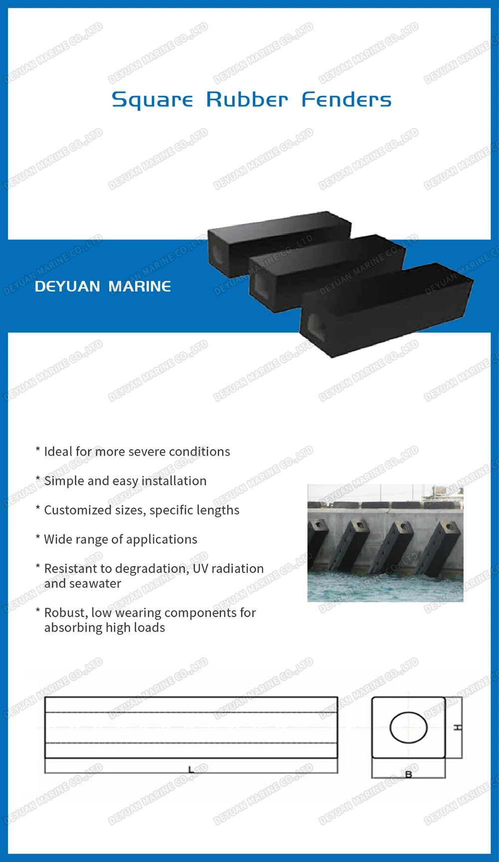 Marine Offshore Dock Square Rubber Fender